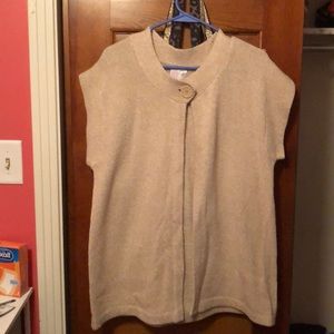 Cap sleeve tan sweater